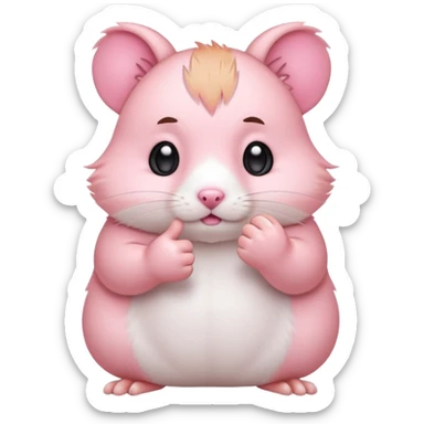 cute simple cartoon pink hamster paw giving a thumbs down, chibi emoji style, isolated sticker