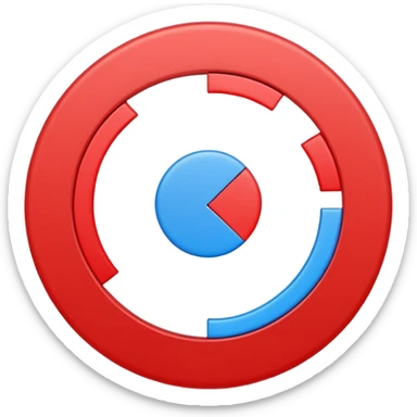 circle diagram 98% blue 2% red sticker