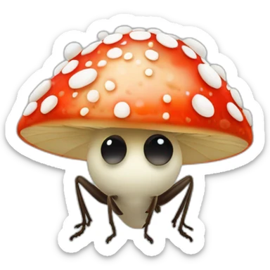 Fly agaric in which all white dots are replaced with eyes sticker