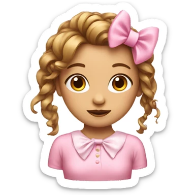 Girlwith bow pink sticker