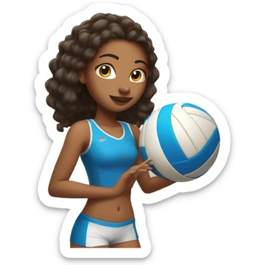 Extremely pretty girl playing volleyball sticker