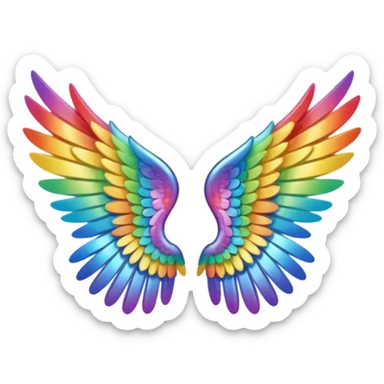 Tiny small mini left and right rainbow angel wings. sticker