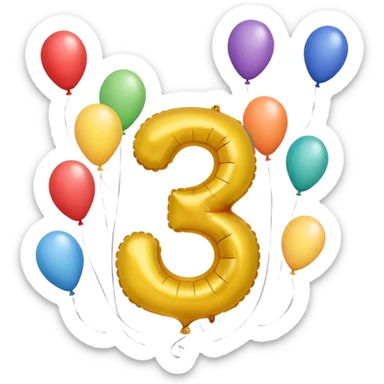 Make  number fifteen balloons for a birthday sticker