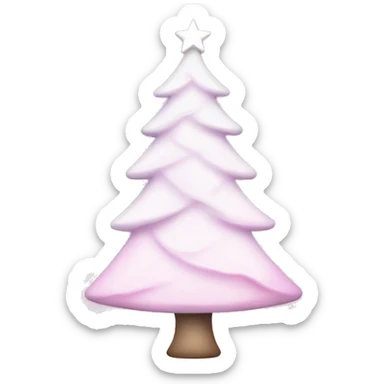 white christmas tree with pink and pink soft lights sticker
