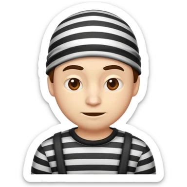 A theif robber emoji,Stripped shirt. sticker