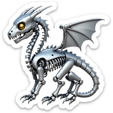 A skeleton robot dragon tiny sticker