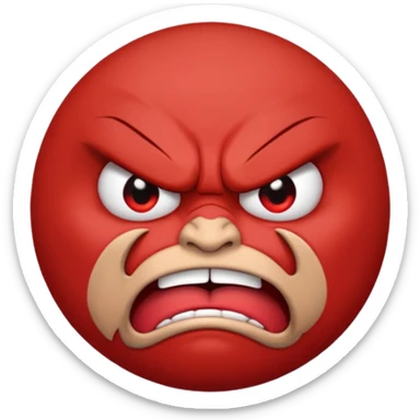 circle emoticon, furious face, cartoonish expression sticker