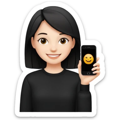 Fancy girl black casual sticker