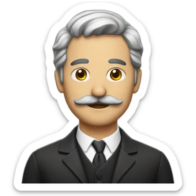 italian man with mustache sticker