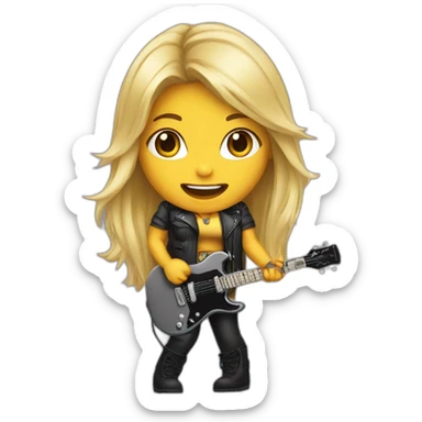 femal metal singer brun sticker