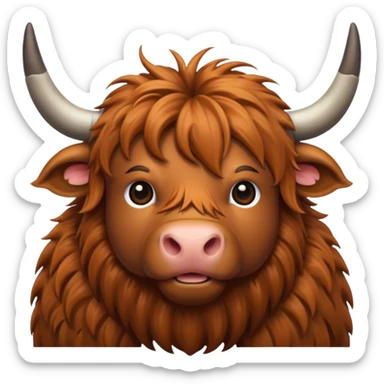 Single color highland cow emoji sticker