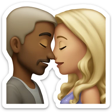 couple kissing goodnight sticker