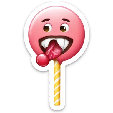 face licking a lolipop sticker