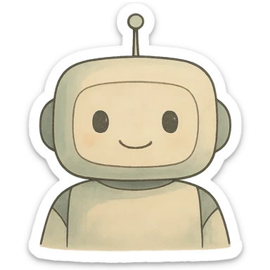 ghibli style soft colors gentle chatbot face sticker