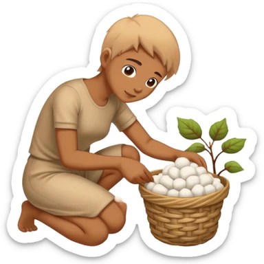 A person picking cotton sticker