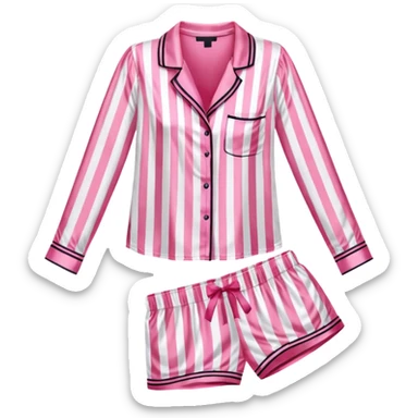 Striped pink and white silk Victoria’s Secret pajama set sticker