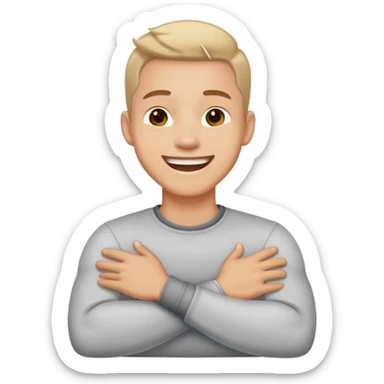 Man crossing arms on neck laughing  sticker