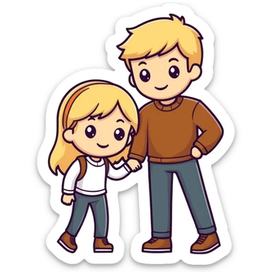 wedding Girl with blonde hair and man with brown hair sticker
