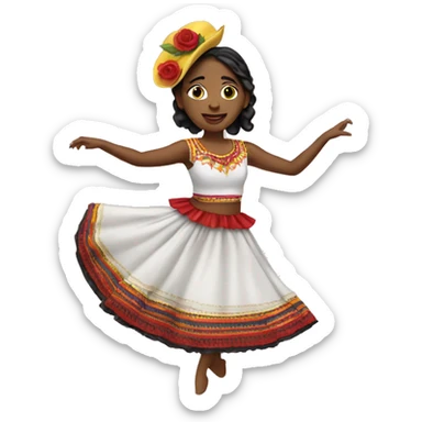 dancer with typical Colombian dress sticker