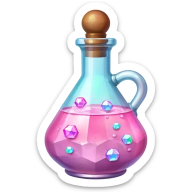 pink Magic Fantasy Potion, Glass Low Poly sticker