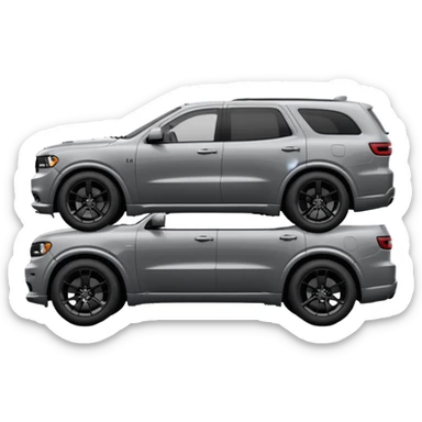 2023 Grey dodge Durango from side view with black rims sticker