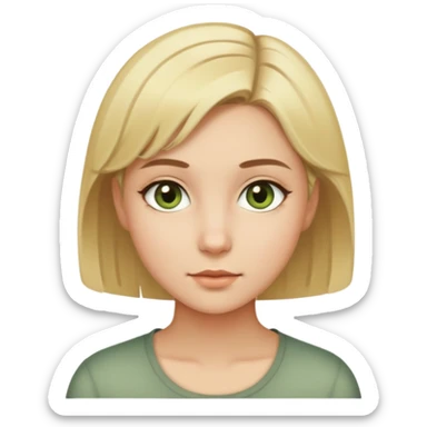 Girl with blonde short hair and brownish greenish eyes sticker