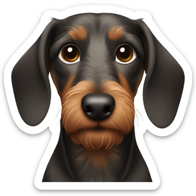 wirehaired dachshund face sticker