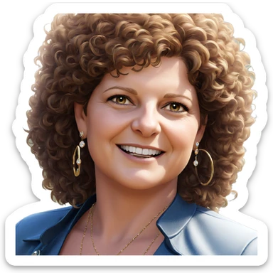 smiling girl with jewelry portrait sticker