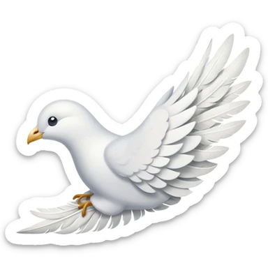 A dovetail consisting of white feathers. Tail only. sticker