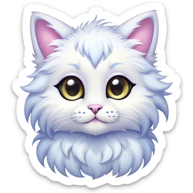 Kawaii bright fantasy ethereal anthro feline fursona animal creature sticker