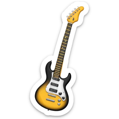 Bana elinde elektronik gitar olan bir kulaklıklı gözlüklü bir emoji yapar mısın elektronik gitar siyah olsun sticker