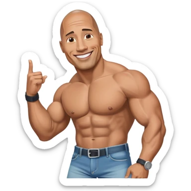 Dwayne the rock Johnson flirty in Jean shorts sticker