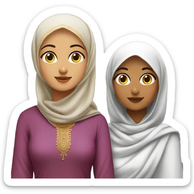 One young hijab women and one desi young women in saree sticker