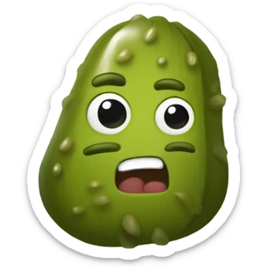 Skin colored pickle with two wrinkly spheres at the base sticker