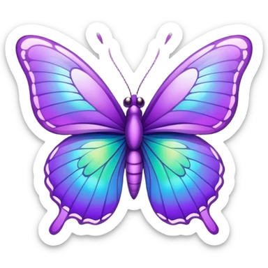 Purple butterfly in emoji sticker