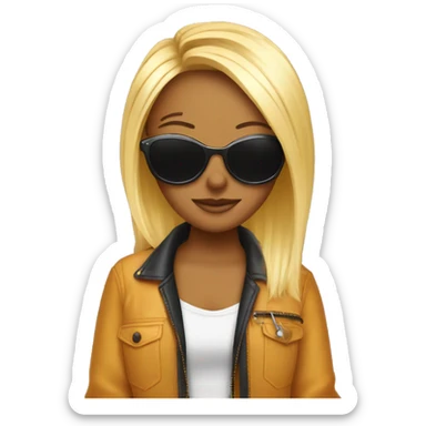 Cool y2k hairstylist wearing sunglasses and holding scissors  sticker