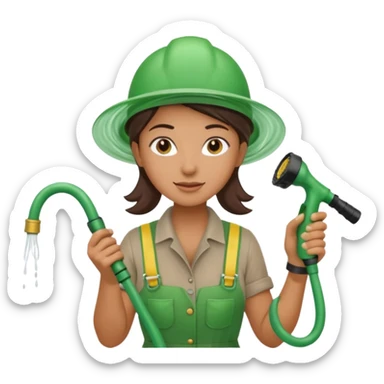 female gardener hose sticker
