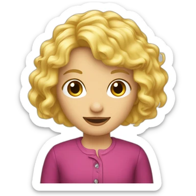 Ferme blonde qui essaie une perruque sticker