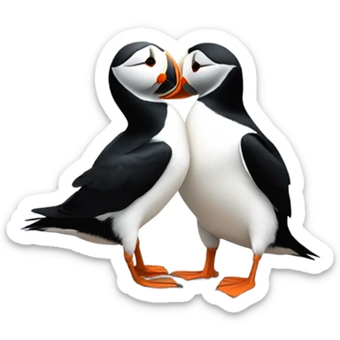 Puffins nuzzling sticker