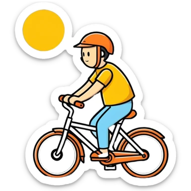 Riding bike in sun  sticker