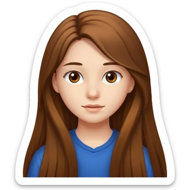 teen girl with long hair sticker