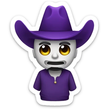 Demonio con sombrero color morado sticker