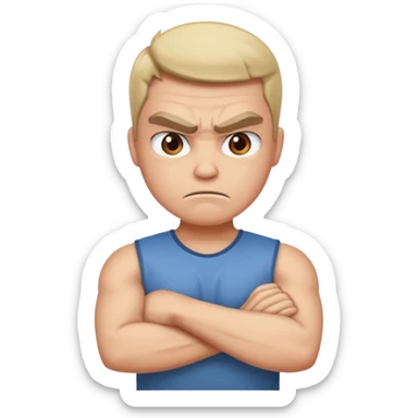 Angry with arms crossed sticker