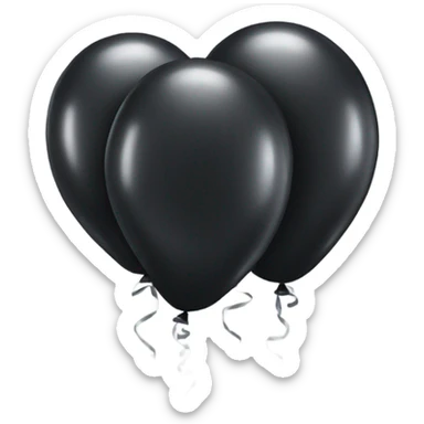 Black birthday baloons sticker