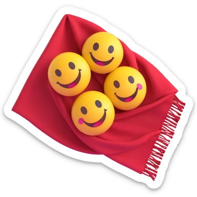 3D smiley emoji, round shape, in love: loving smiley couple sharing a scarf sticker