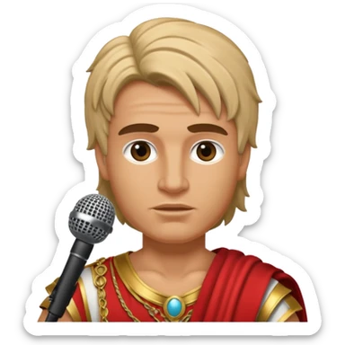 Román rockstar with a microphone  sticker