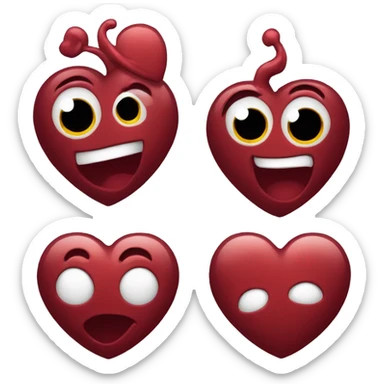 Dark red heart glossy  sticker