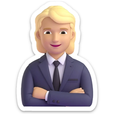 Oleg Tinkov, smiling, blond hair, wearing a business suit sticker