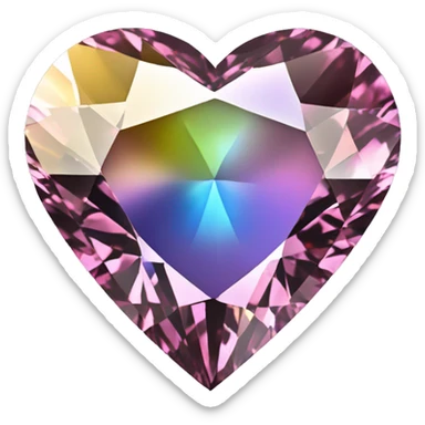 Heart shaped 56-carat mix color diamond sticker
