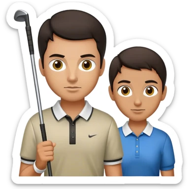 Golf players , dark hair sticker